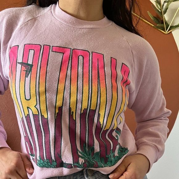 Vintage Cal Cru Arizona‎ sunset Sweatshirt Size small Made in USA Single Stitch - Picture 5 of 8